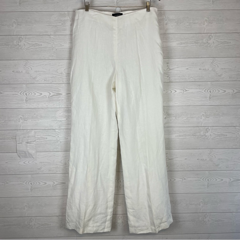 Talbots 100% Linen White Dress Pants Size 16L